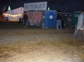 Toilet area and pathway made of tread plates