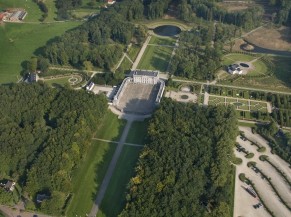 Vue aérienne du Parc et Château de Seneffe