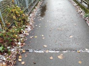 Viaduc avec ressaut et plaques de verglas